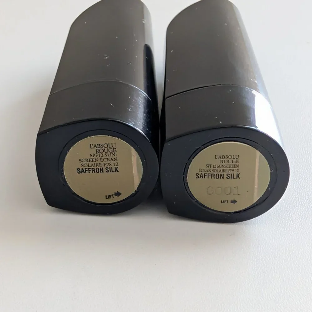 Lancome L'Absolu Rouge Lipstick SAFFRON SILK Lot of 2 Preowned RARE